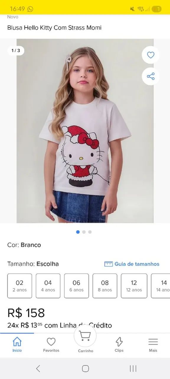 Camiseta infantil Hello Kitty Momi 4 anos - Foto 5