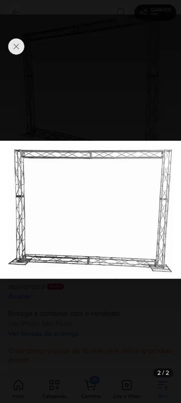 Kit Trave Box Truss Q15 Backdrop Aço 2 X 2m  Stfer - Foto 2