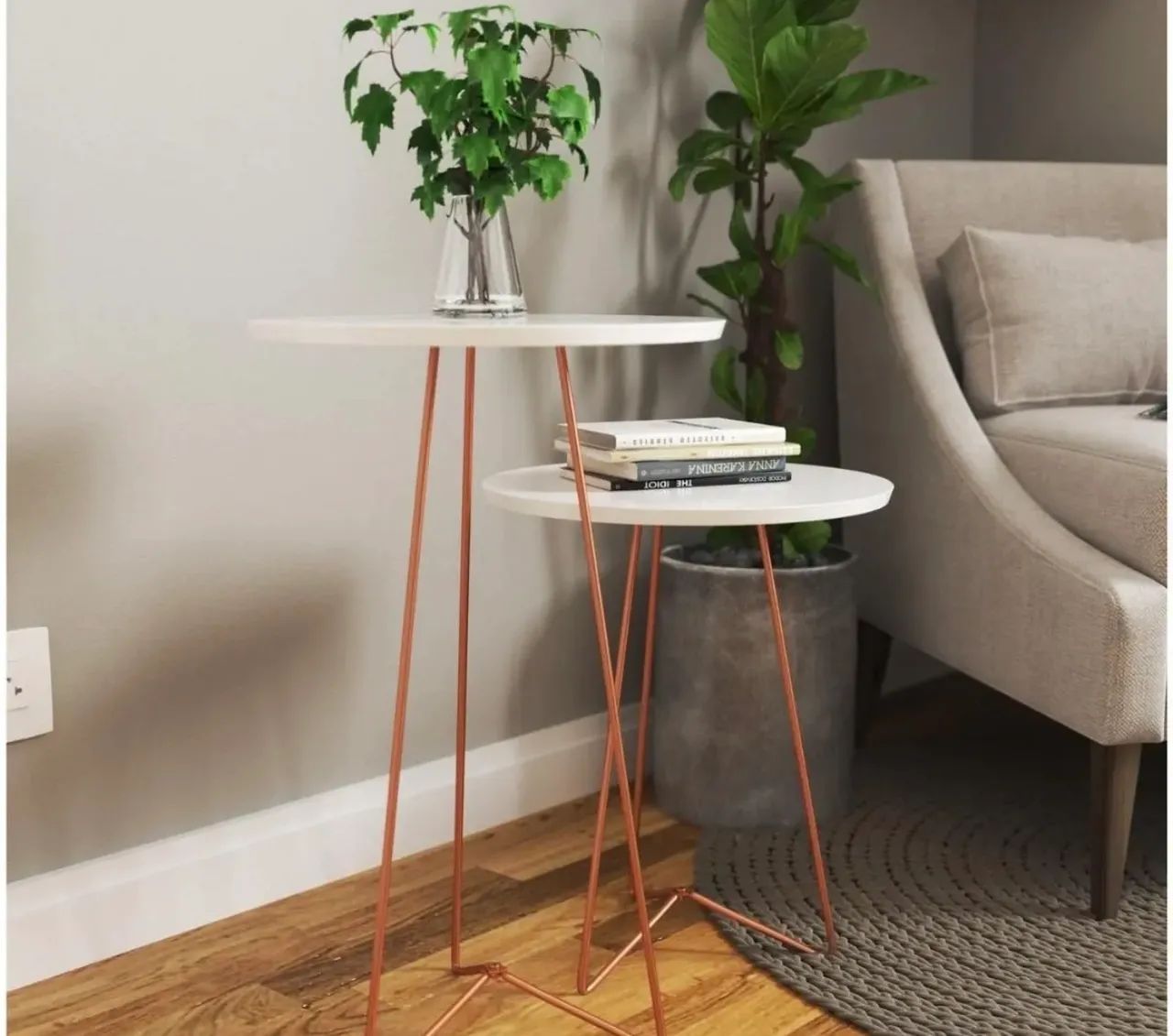 Kit duas mesas de canto 