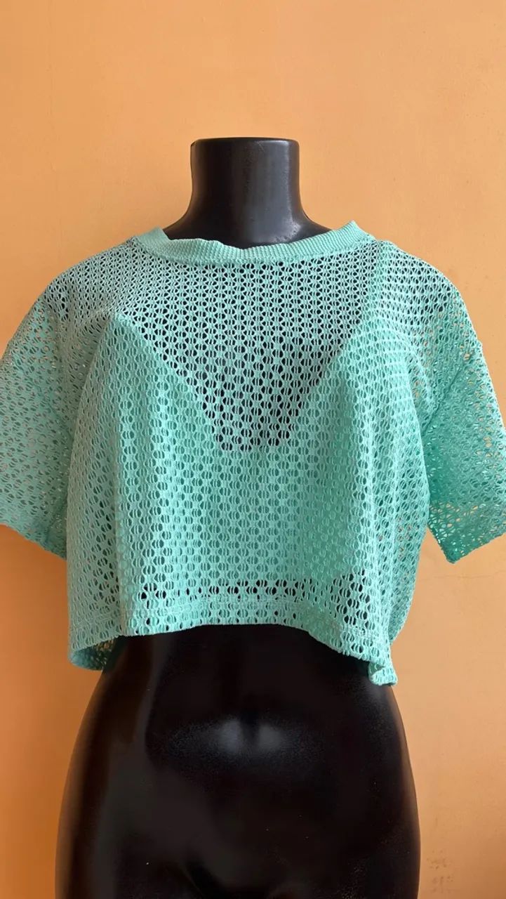 CROPPED+BLUSA,VESTE ATÉ 38/40