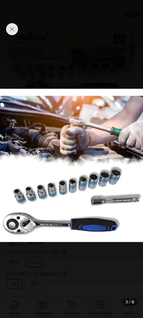 Kit Catraca Reversível 1/2 12pcs