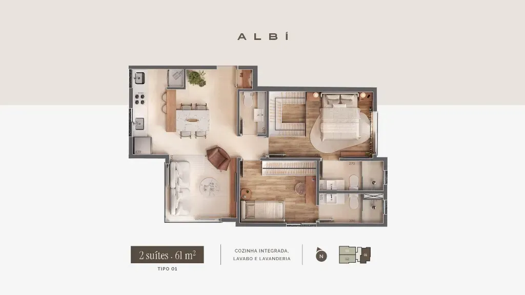 PLANTA 61m²