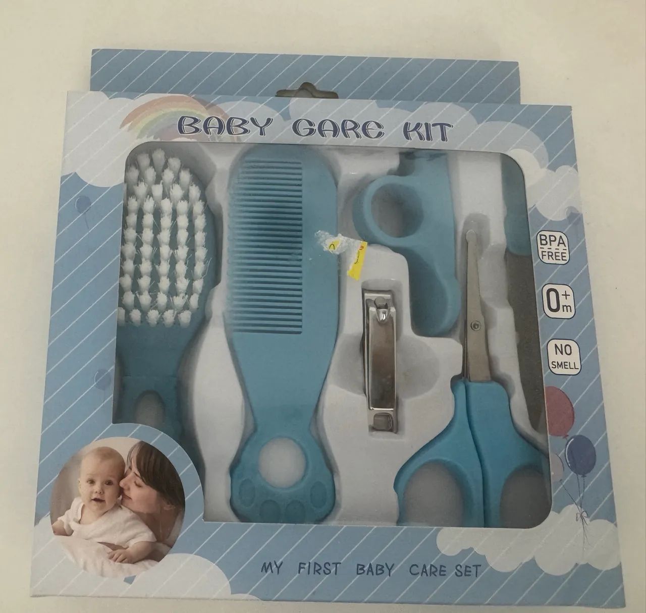 Kit Higiene Bebê 5 Peças Escova, Pente, Tesoura E Cortador