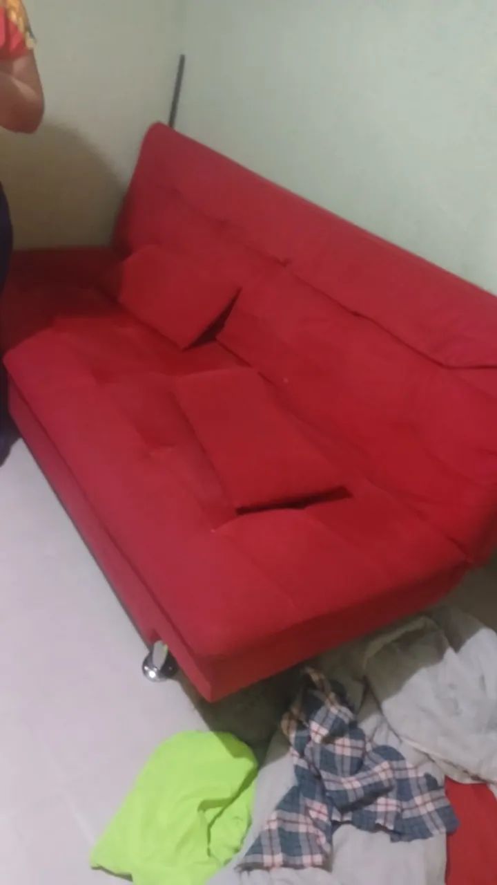 Sofá-Cama Vermelho - Ótimo Estado! - Foto 2