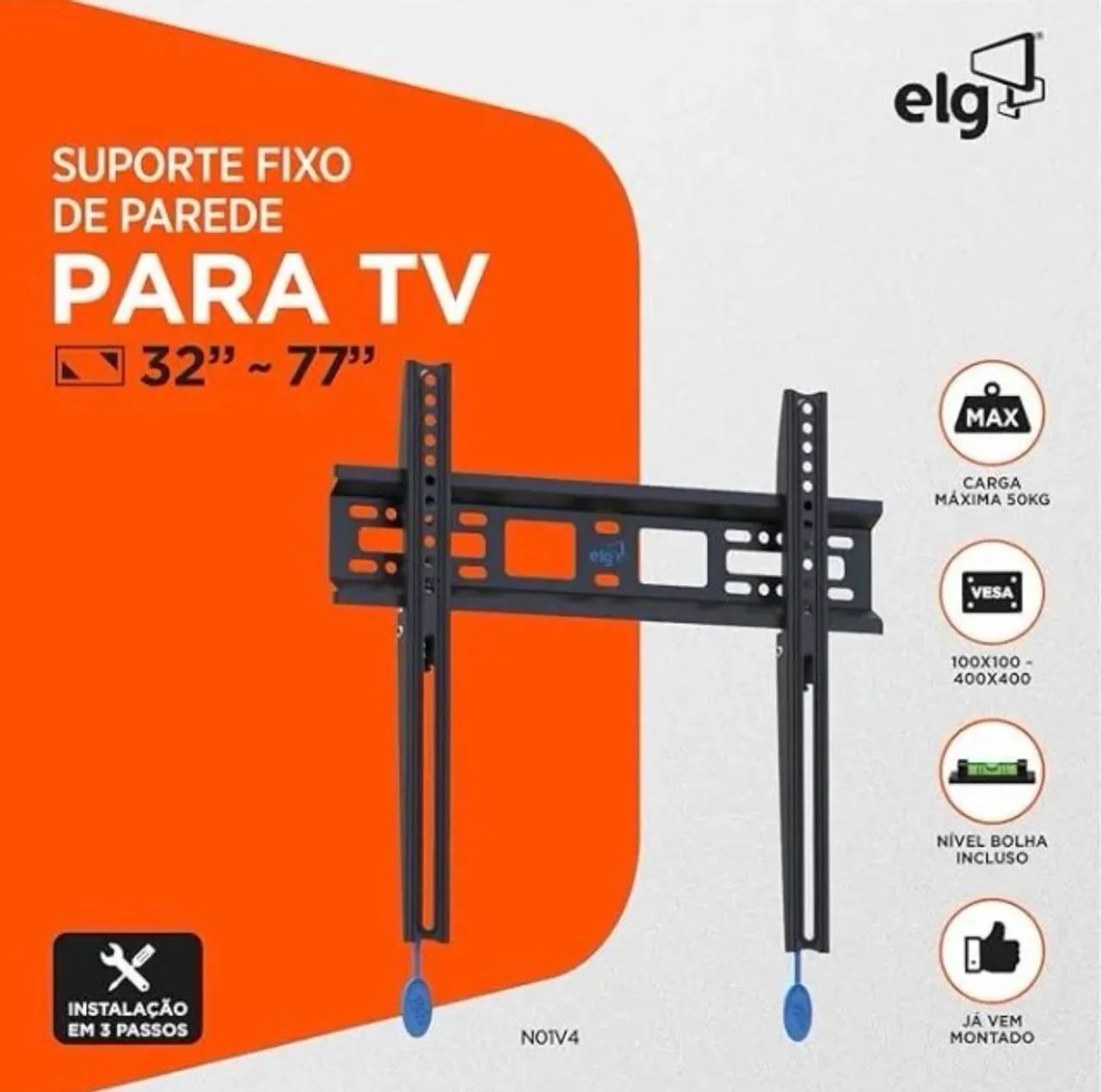 Suporte fixo de parede para TVs de 32 a 77 polegadas.
