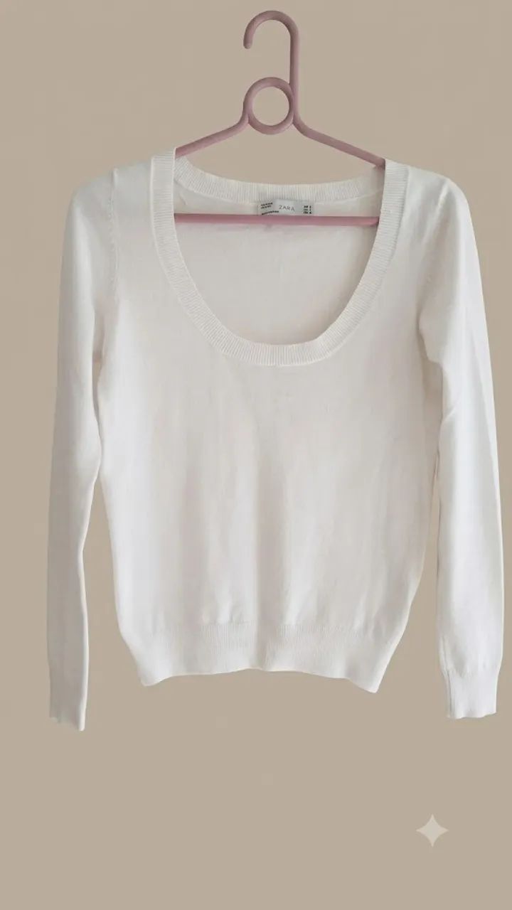 Suéter Blusinha Branca Zara P/M - Foto 2