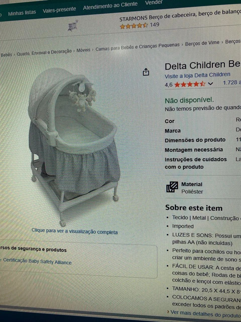 Berço Moisés Delta Children - Foto 2