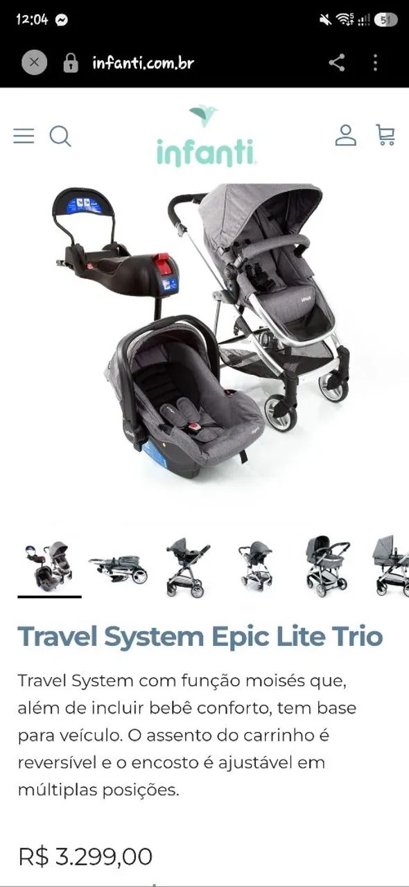 Carrinho Moisés com bebê conforto e base isofix  - Foto 3