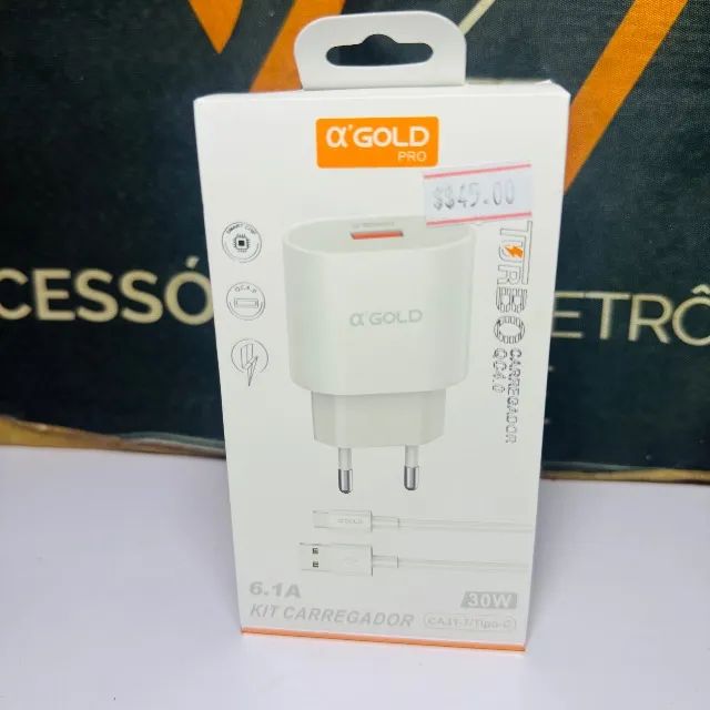 Carregador Turbo 30W com Cabo USb para Tipo-C