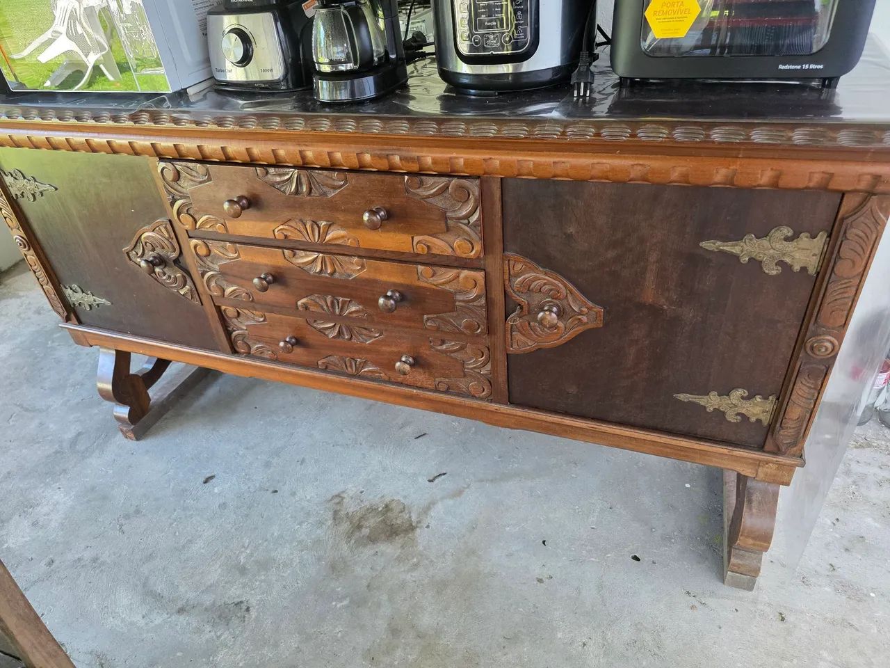 Conjunto Mesa de Jantar, Buffet e Cristaleira - Com Selo - Foto 2