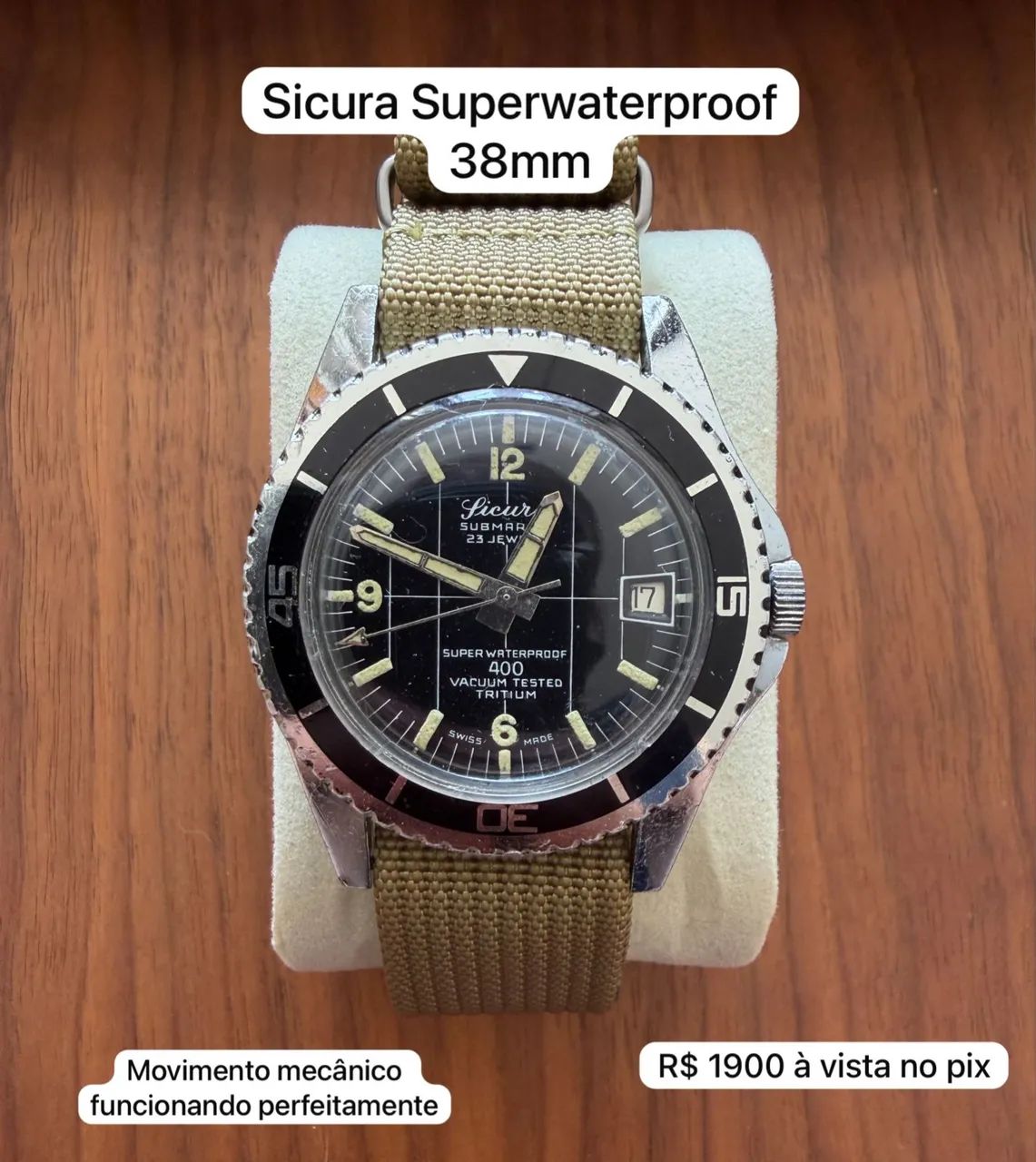 Relógio Sicura Superwaterproof 38mm - Foto 2