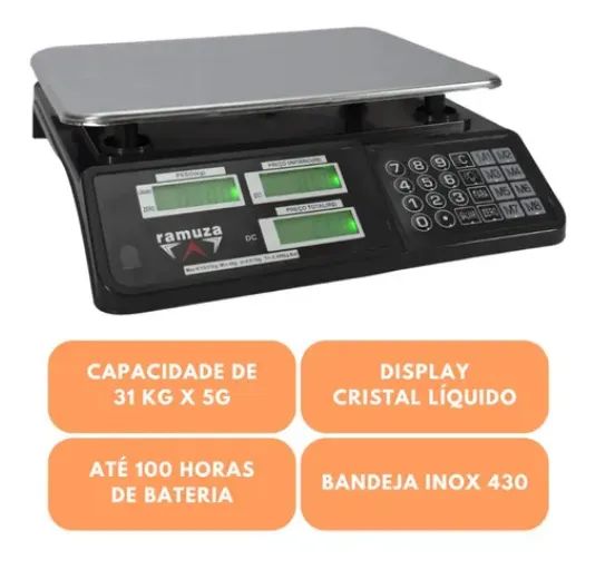 Balança Digital Ramuza 31kg Bivolt - Foto 4