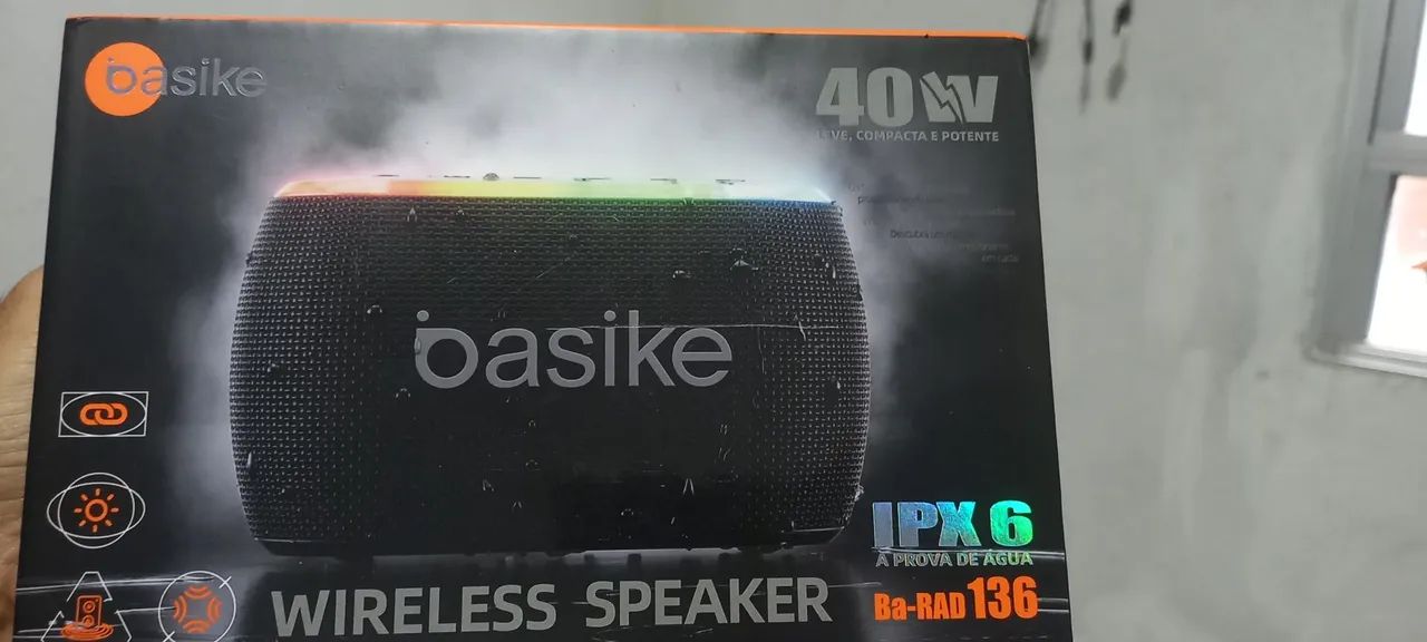 Caixa de Som Bluetooth Basike com LED 40w - Foto 3