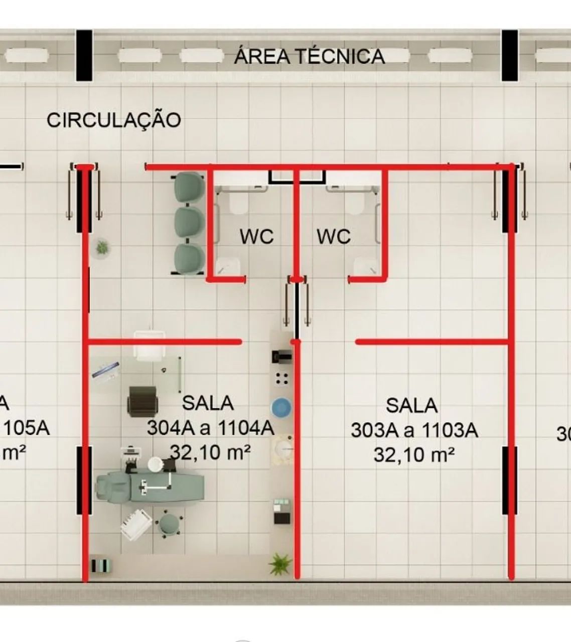 VALOR DE OPORTUNIDADE!!! para ALUGUEL!! Sala Comercial com 51m² de área privativa, localiz - Foto 3