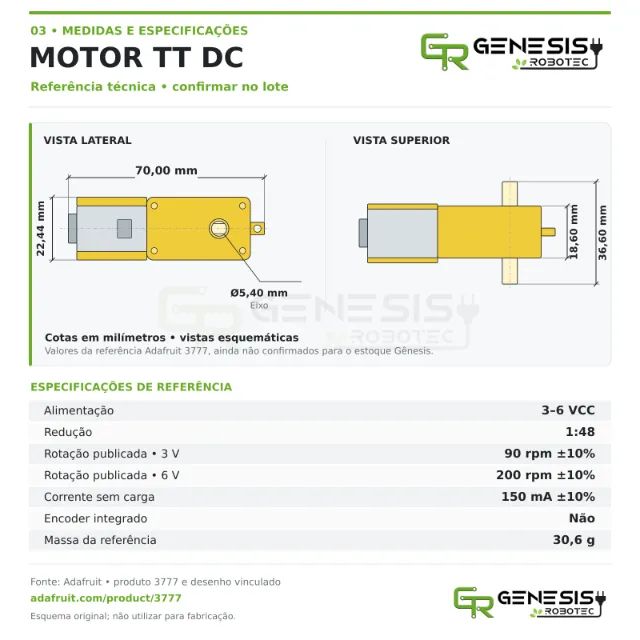 Motor TT DC com redução para robótica - Unidade e atacado - Foto 3