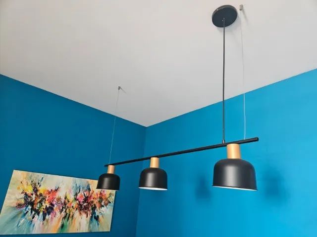 Luminária pendente e lustres sala jantar e estar 