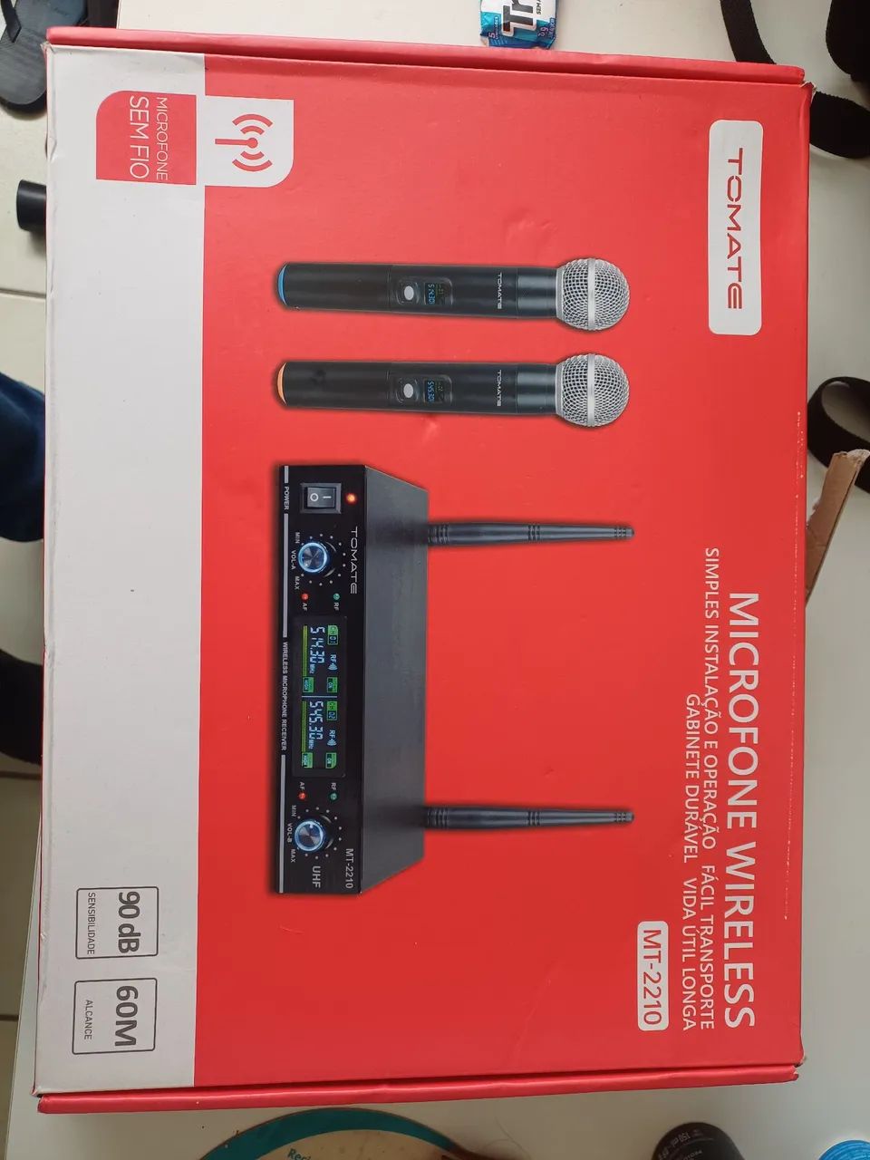 Microfone duplo sem fio TOMATE
