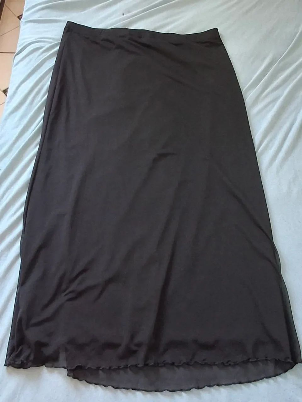 SHEIN EZwear Plus Split Thigh Sobreposição De Malha Saia - Foto 2