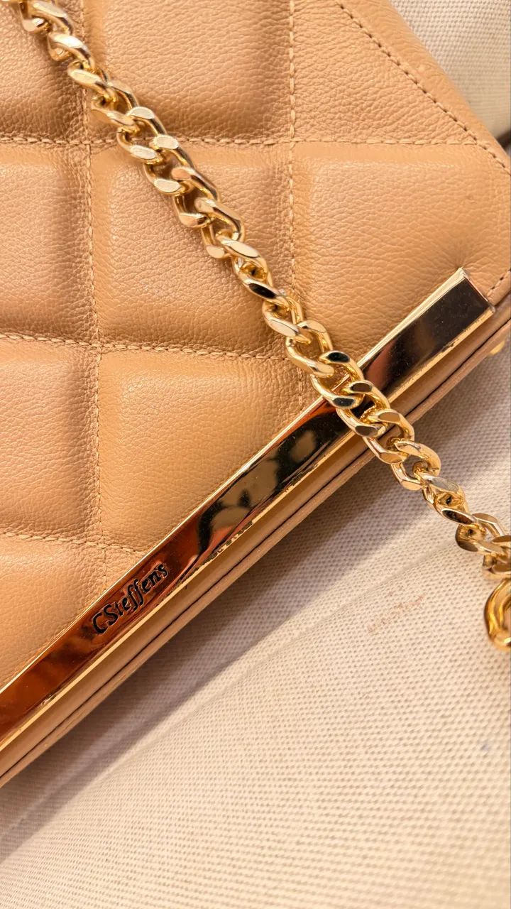 Bolsa Carmen Steffens Couro Bege - Foto 2