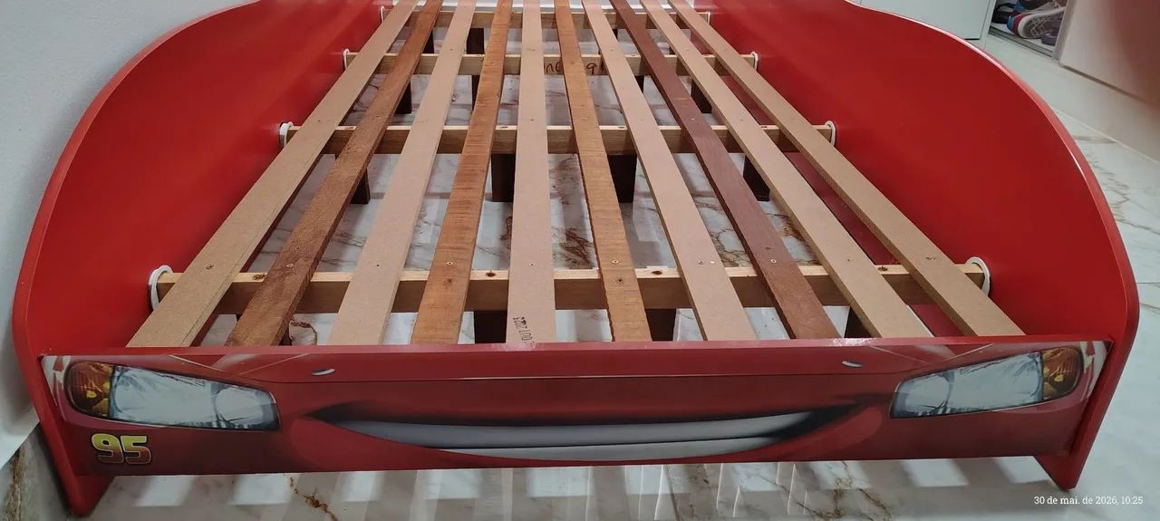 Cama infantil para menino do Relâmpago Mcqueem com estrutura reforçada  reforçada   - Foto 5