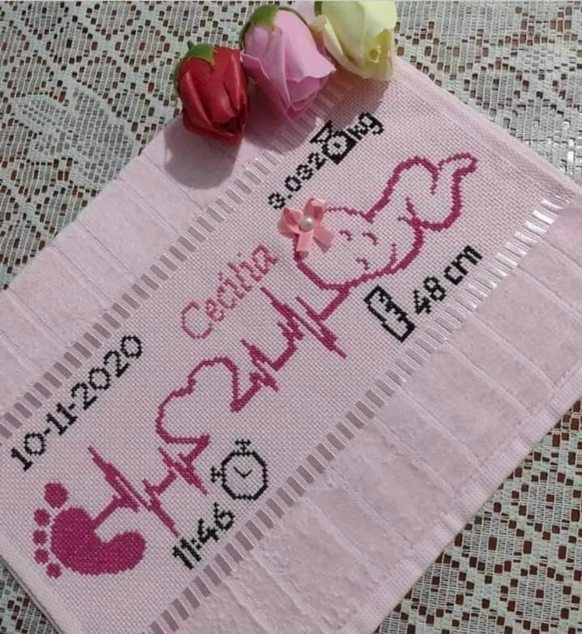 Toalhas personalizada com nome e desenho em ponto cruz  - Foto 6