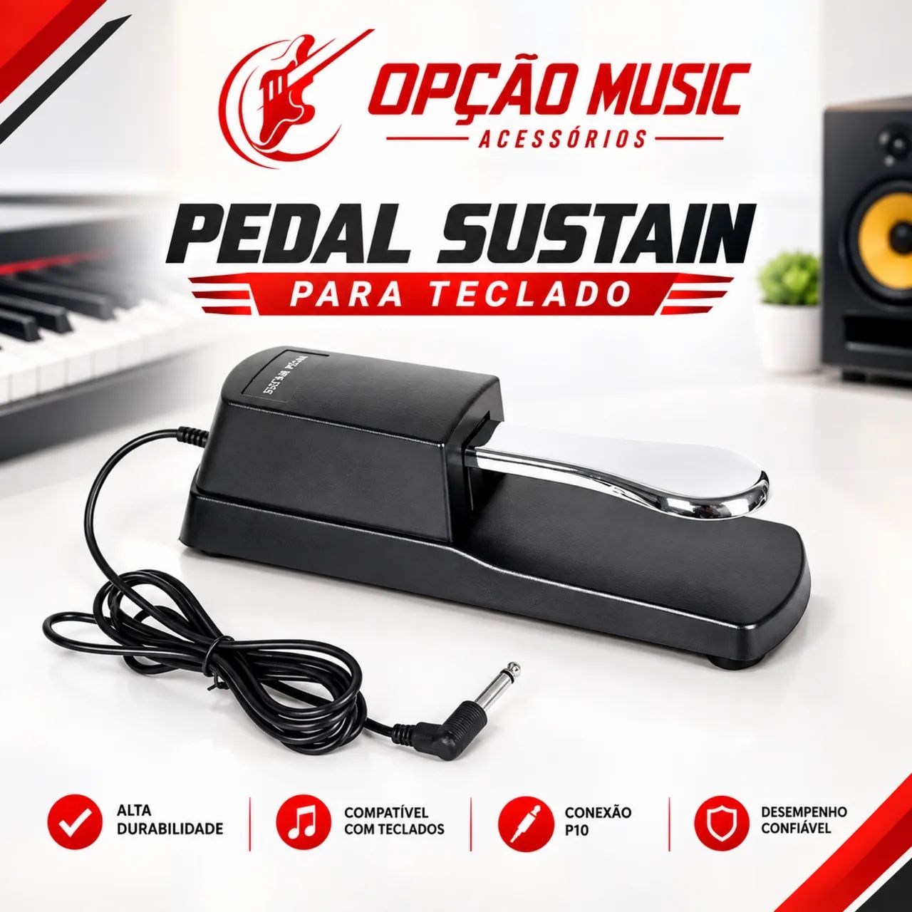 Pedal de sustain para Teclado 