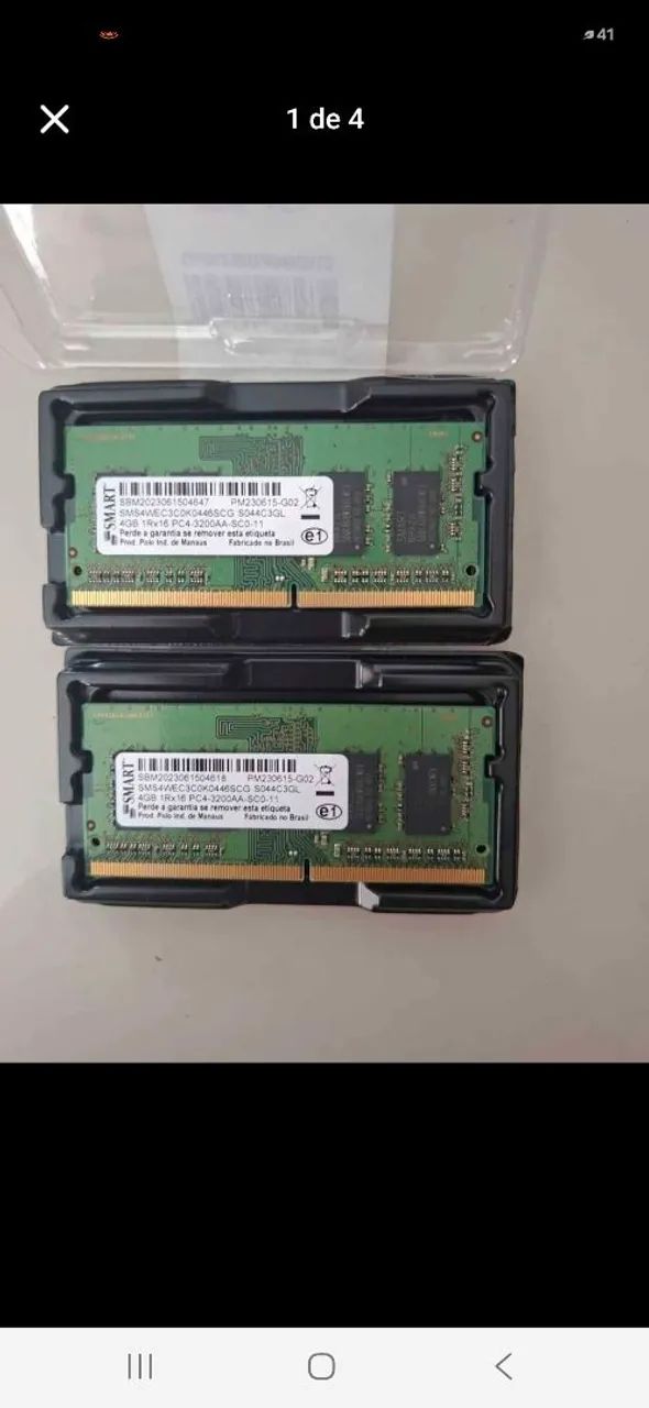 Memória RAM 4GB para notebook 