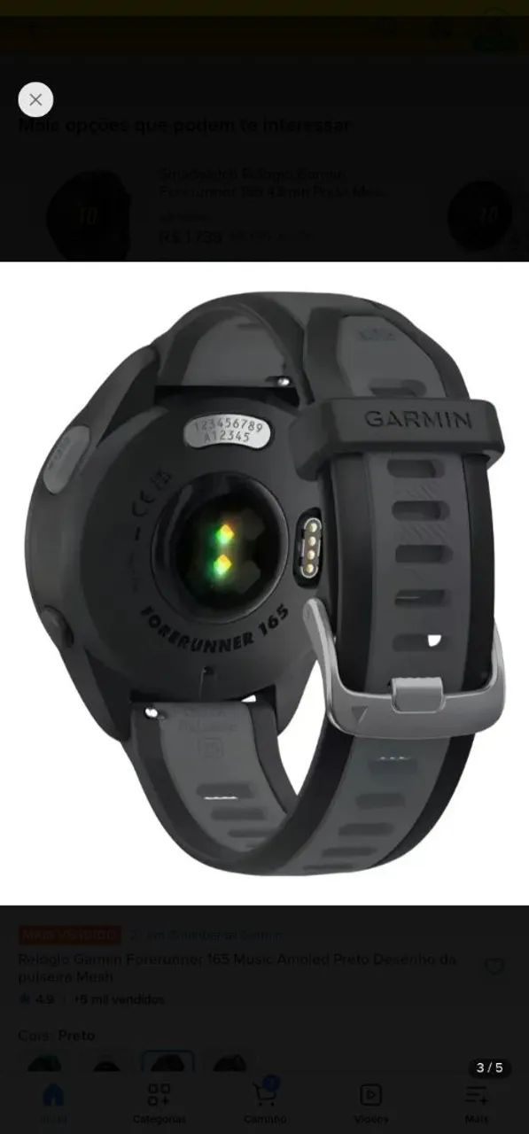 Relógio Smartwatch Garmin Forerunner 165 Music - Foto 3