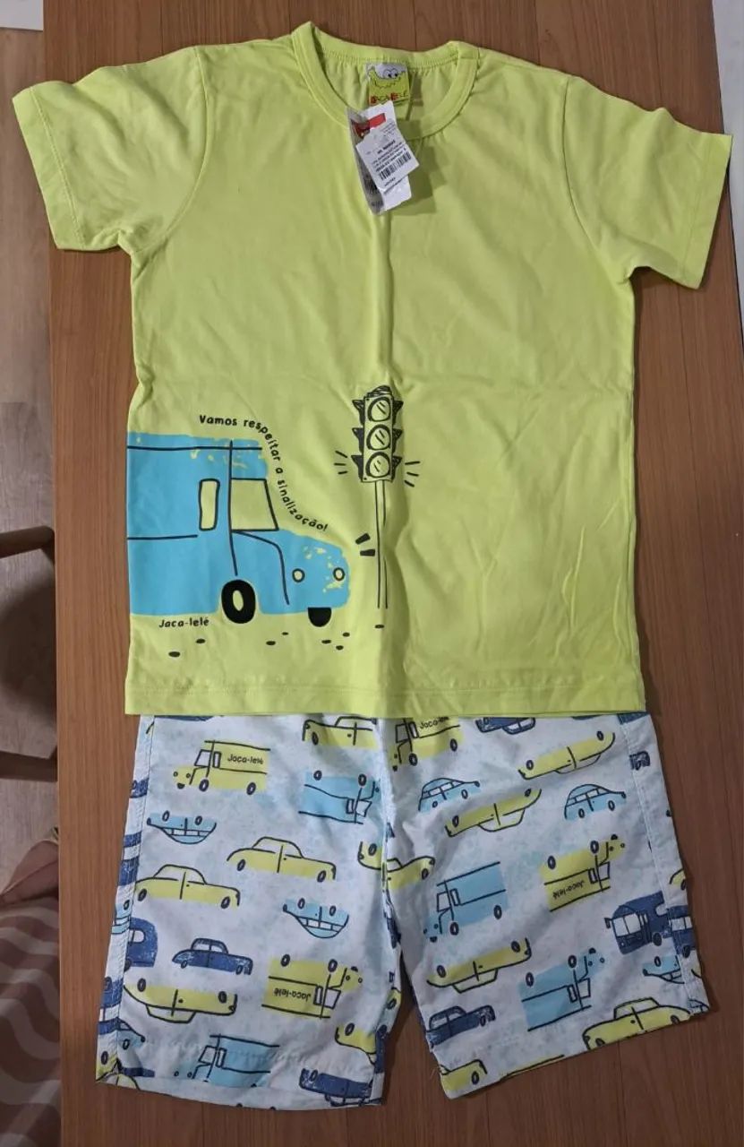 Conjunto menino Jacalelé - bermuda tactel