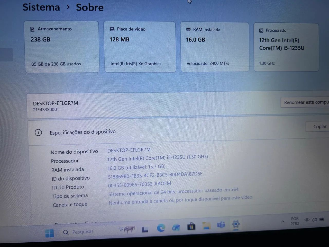 ThinkPad E14 Gen4 i5 12ªth 256GB NVMe 16GB RAM Tela 14p FullHD - Foto 2