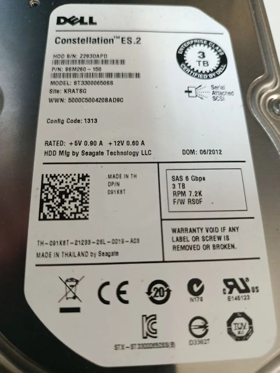 HD DELL 3TB SAS. Saúde Ok - Foto 2