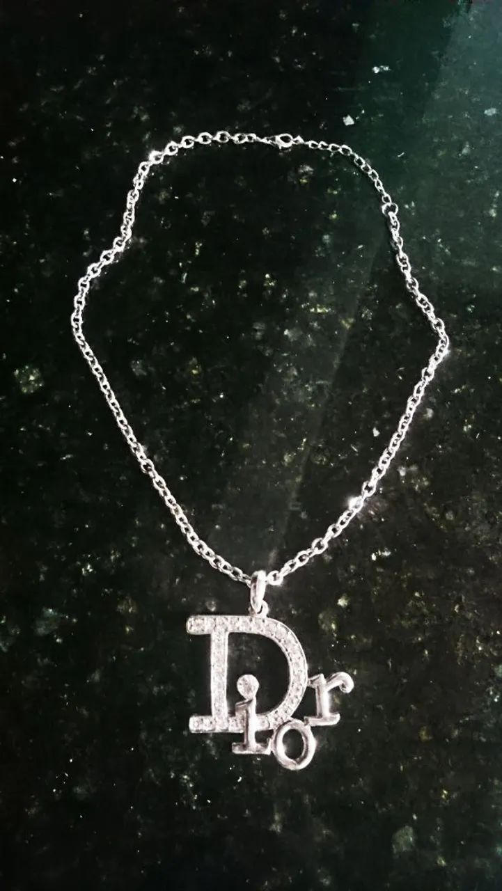 Christian Dior Necklace metal Silver Auth