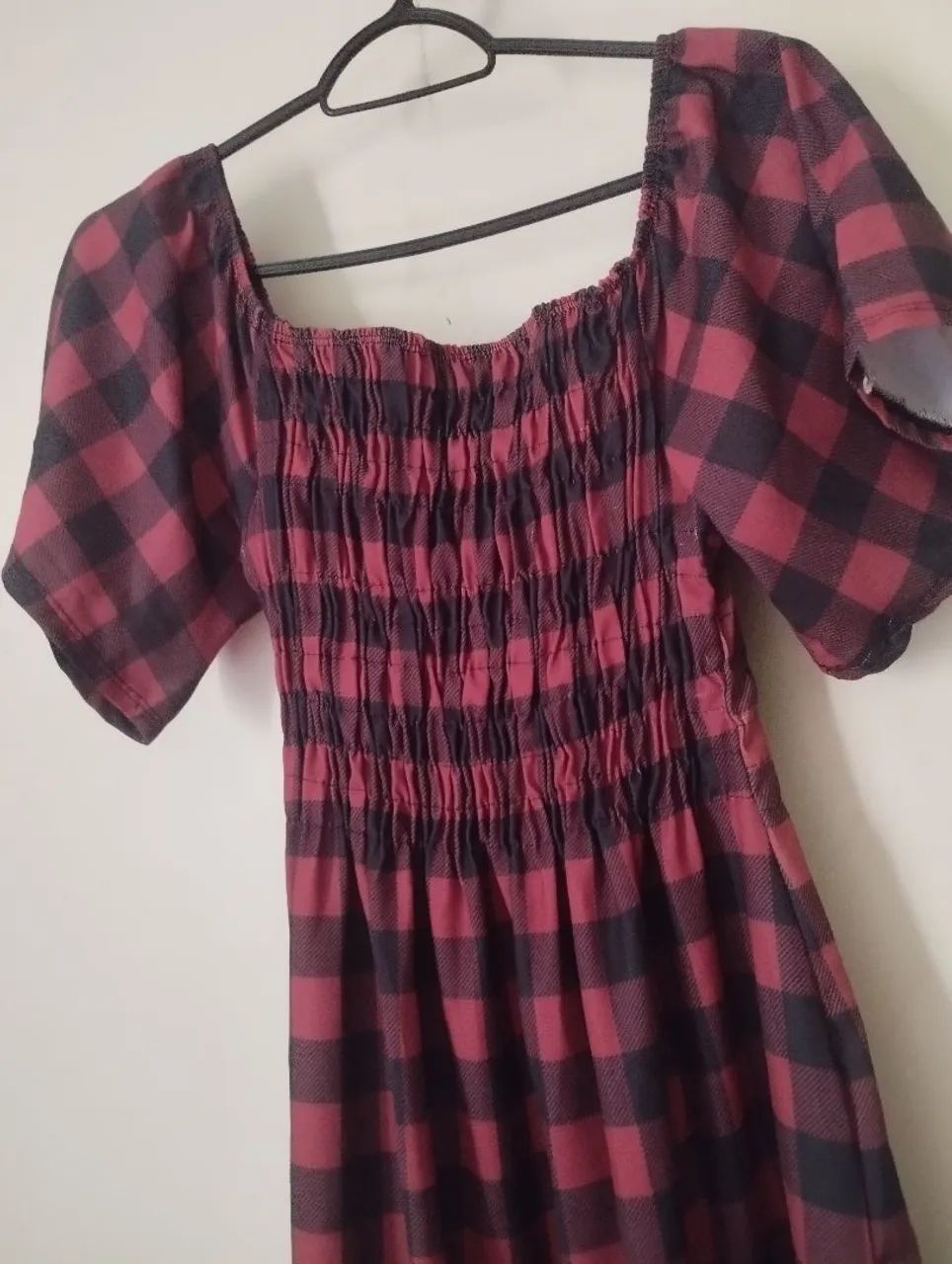 Vestido xadrez vermelho - Tam M