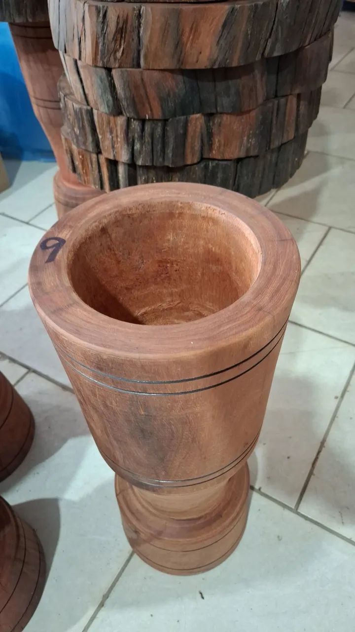 Pilão de madeira rústica a pronta entrega  - Foto 3