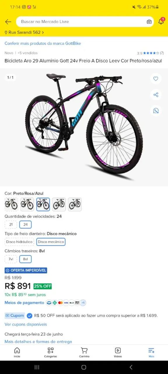 Bicicleta zero, está na caixa nunca usada