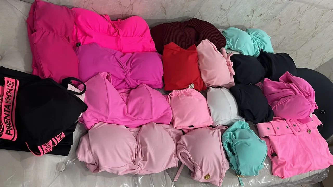 Lote roupas faixa rosa 