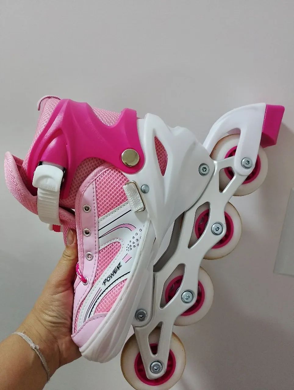 Patins, rosa e branco, n° 34/37