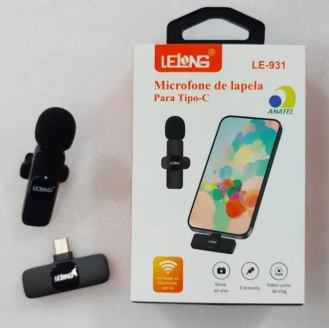 Microfone de Lapela S/fio Tipo c Le-931 Lelong *ENTREGA GRÁTIS* - Foto 5