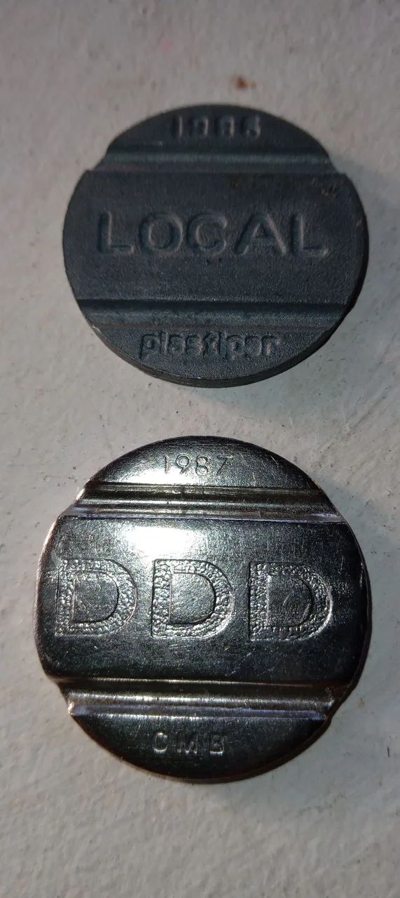 Fichas Telefonicas LOCAL E DDI - Antiguidade 1986 e 1987