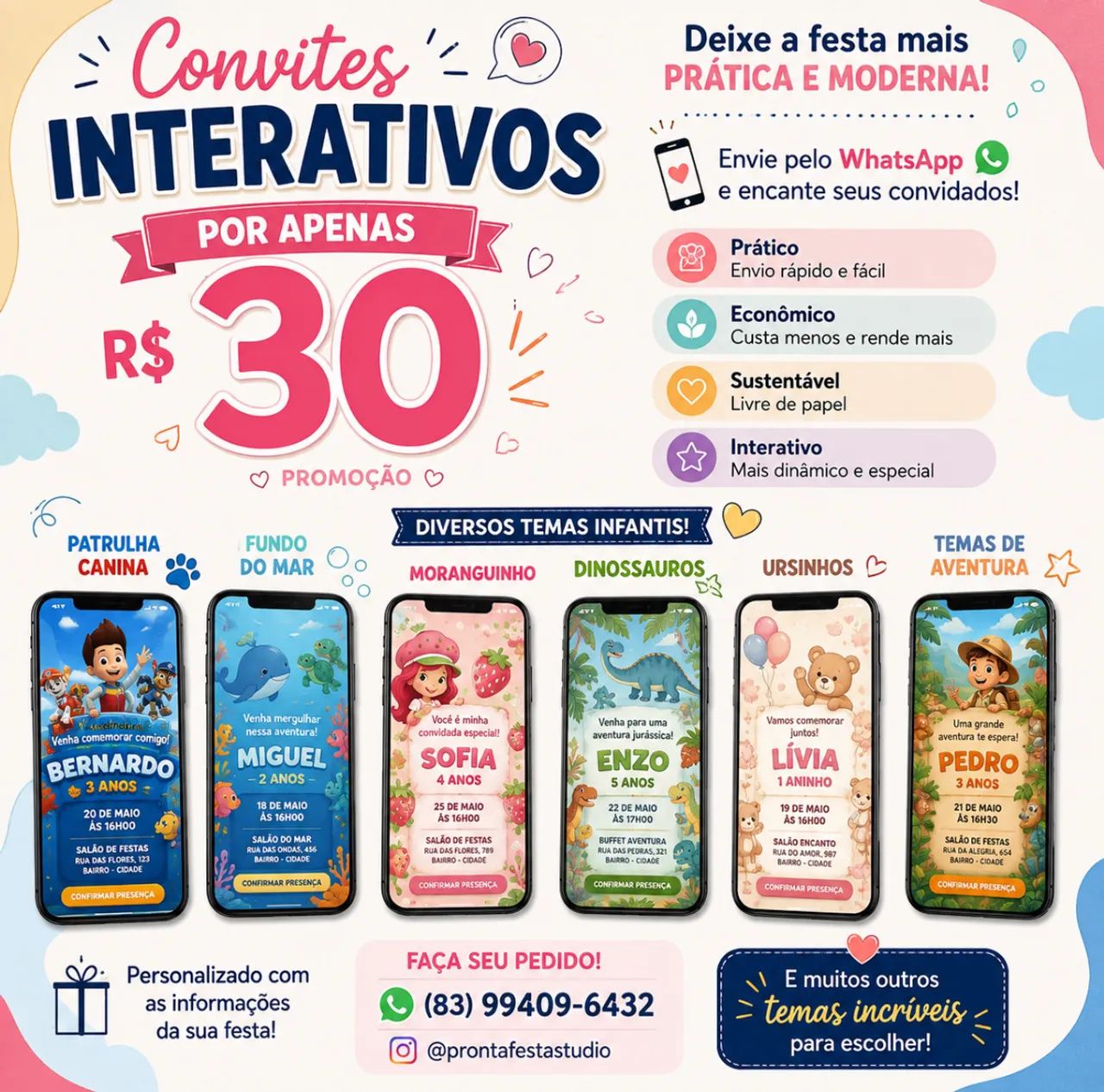 CONVITES DIGITAIS NA PROMOÇÃO 