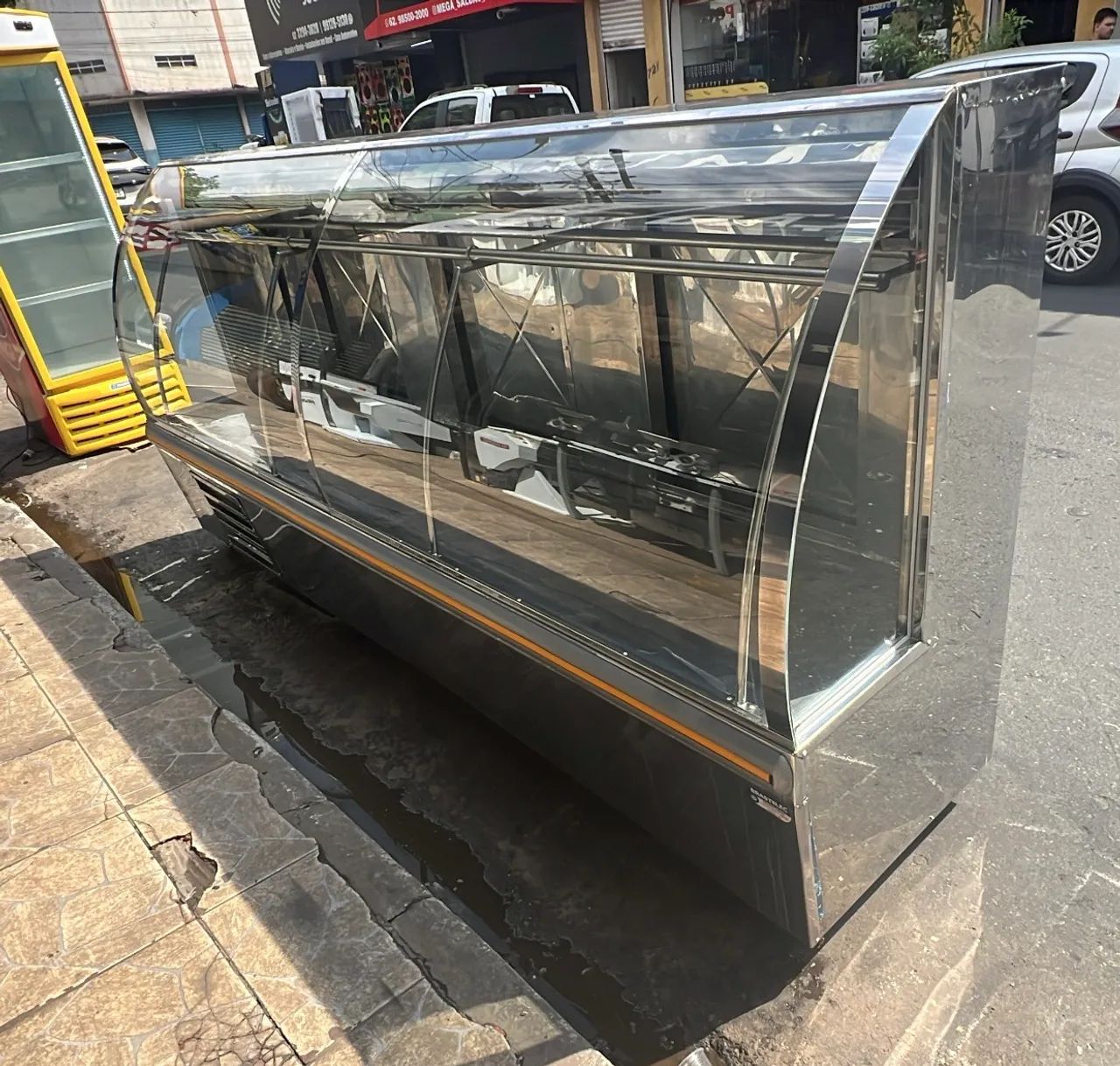 Balcão de açougue gancheiro 3 metros em inox 