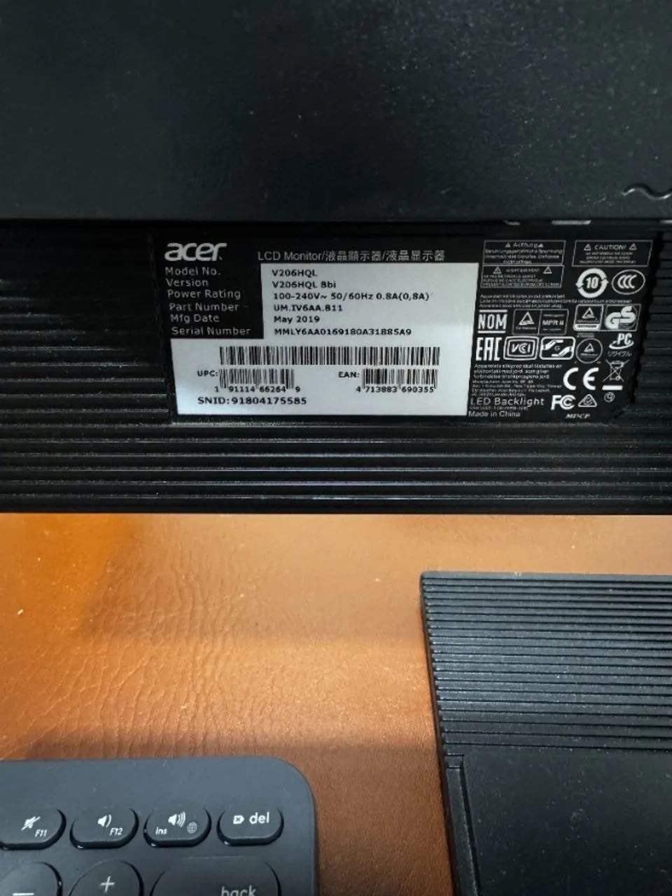 Monitor Acer 19.5 led preto - Foto 2