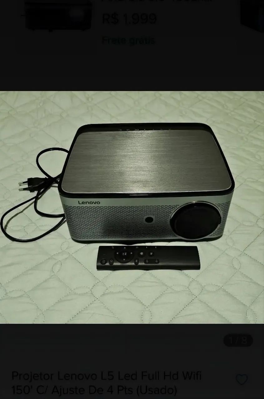 Vendo projetor Lenovo L5 usado mas em ótimo estado tudo funcionando normalmente  - Foto 2