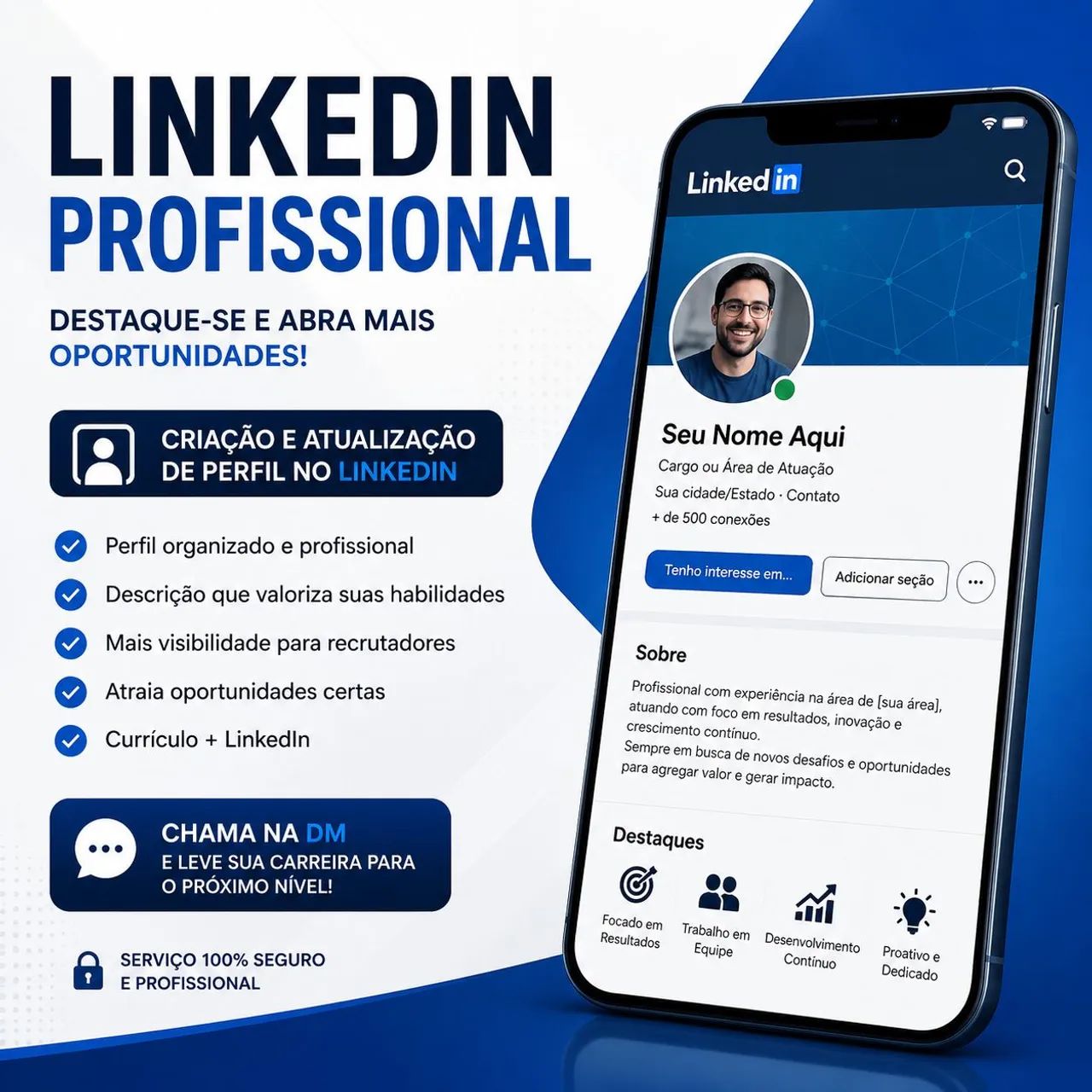 Faço Currículo Profissional em PDF e LinkedIn