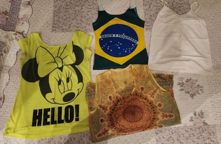 Kit com 4 blusinhas femininas 