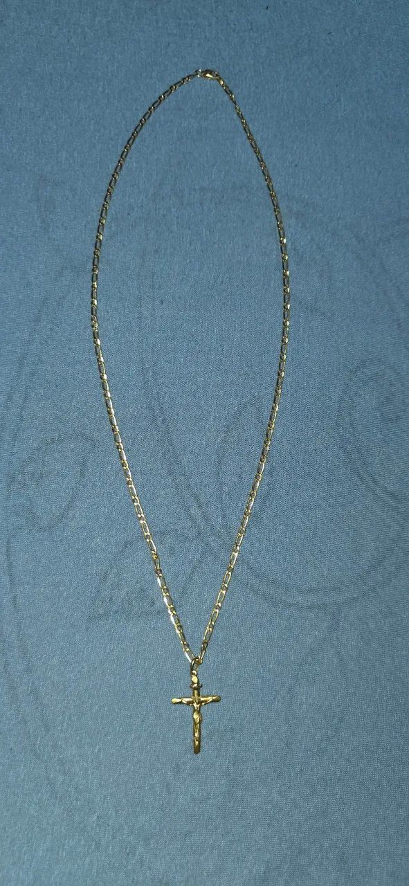 VENDO CORRENTE DE OURO 60 CM MACIÇA COM PINGENTE 