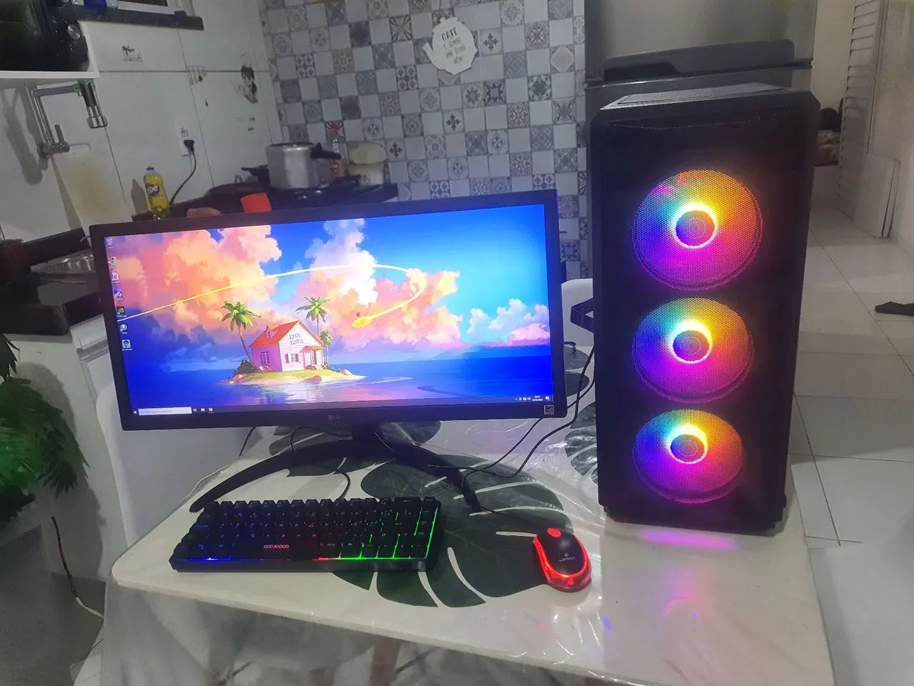 Pc gamer completo monitor 25" mais rx580