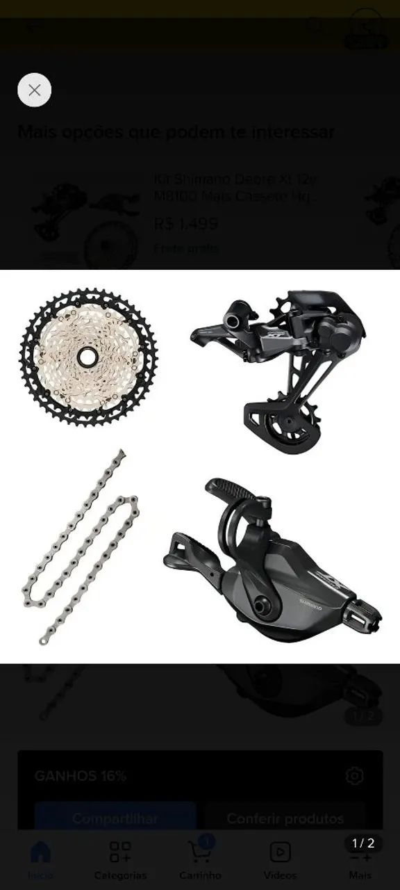 kit transmissão Shimano XT 12v M8100