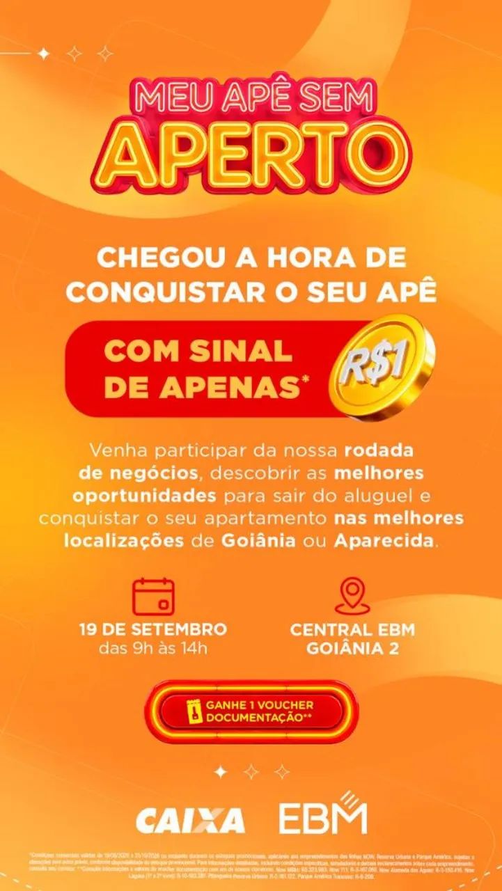 ? Apartamento 2 quartos em Goiânia | Sinal a partir de R$1*