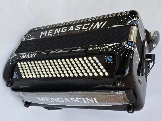 Acordeon 120 Baixos Mengascini Polifônica "Já Eletrificada" - Foto 4